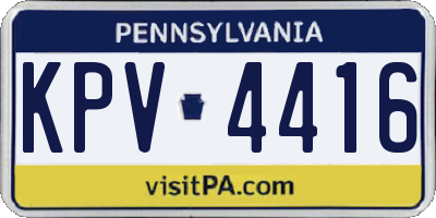 PA license plate KPV4416