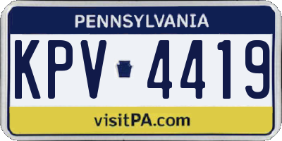 PA license plate KPV4419