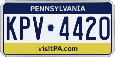 PA license plate KPV4420