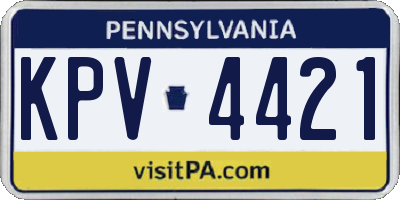 PA license plate KPV4421