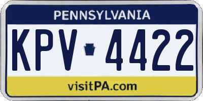 PA license plate KPV4422