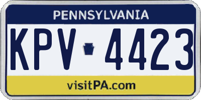PA license plate KPV4423