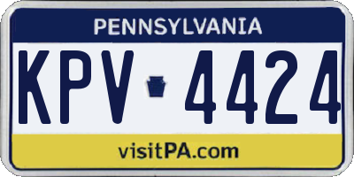 PA license plate KPV4424