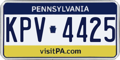 PA license plate KPV4425
