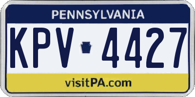 PA license plate KPV4427