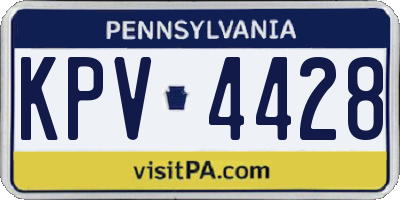PA license plate KPV4428