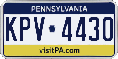 PA license plate KPV4430