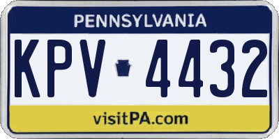 PA license plate KPV4432