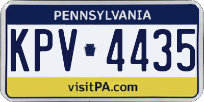 PA license plate KPV4435