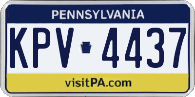 PA license plate KPV4437
