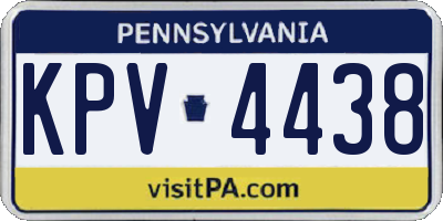 PA license plate KPV4438