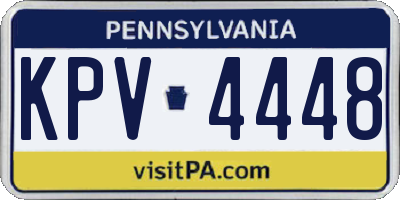 PA license plate KPV4448