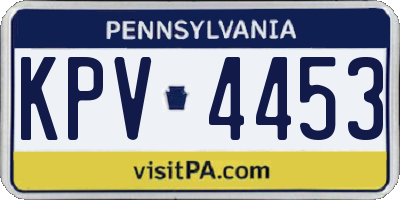 PA license plate KPV4453