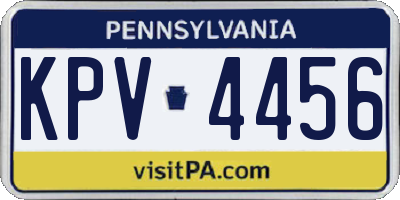PA license plate KPV4456