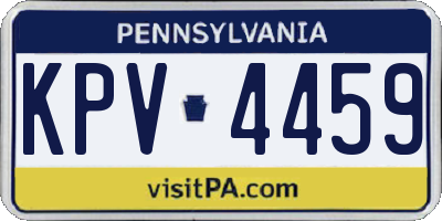 PA license plate KPV4459