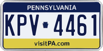 PA license plate KPV4461