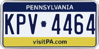 PA license plate KPV4464