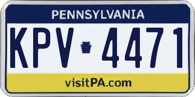 PA license plate KPV4471