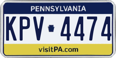 PA license plate KPV4474