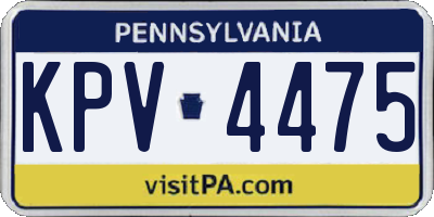 PA license plate KPV4475