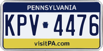PA license plate KPV4476