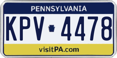 PA license plate KPV4478