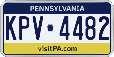 PA license plate KPV4482
