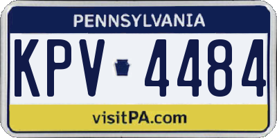 PA license plate KPV4484