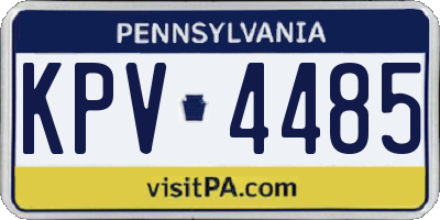 PA license plate KPV4485