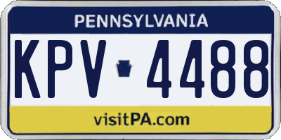 PA license plate KPV4488