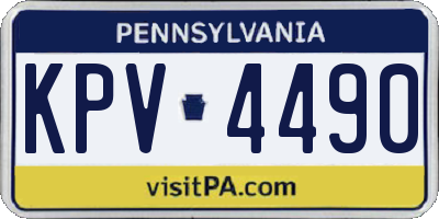 PA license plate KPV4490