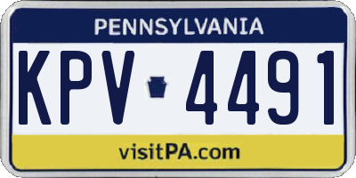 PA license plate KPV4491