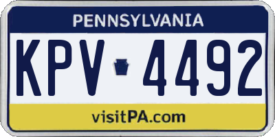 PA license plate KPV4492