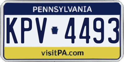 PA license plate KPV4493