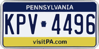 PA license plate KPV4496