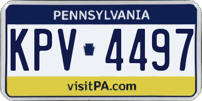 PA license plate KPV4497