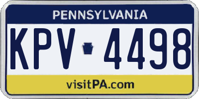 PA license plate KPV4498