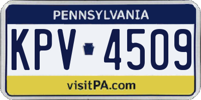 PA license plate KPV4509