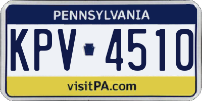 PA license plate KPV4510