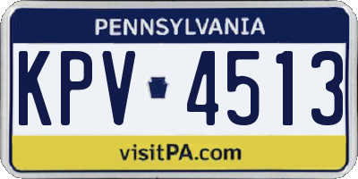 PA license plate KPV4513
