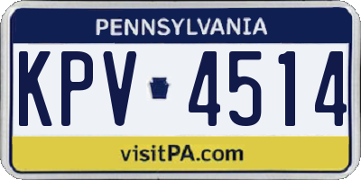 PA license plate KPV4514