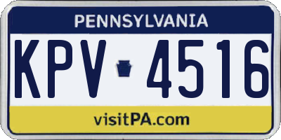 PA license plate KPV4516