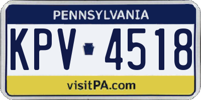 PA license plate KPV4518