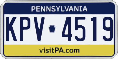 PA license plate KPV4519