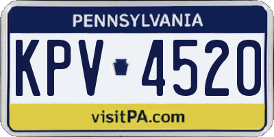 PA license plate KPV4520