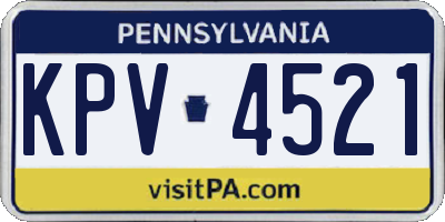 PA license plate KPV4521
