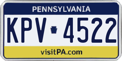 PA license plate KPV4522