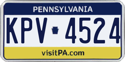 PA license plate KPV4524