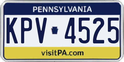 PA license plate KPV4525