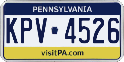 PA license plate KPV4526
